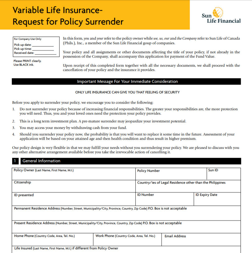 Surrendering Life Insurance Policy